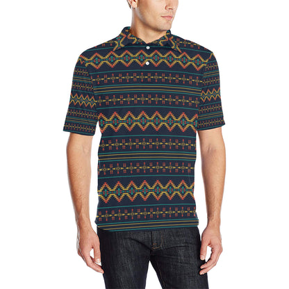 Southwest American Design Themed Print Men Polo Shirt
