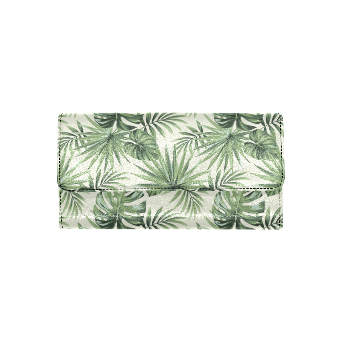 Palm Leaf Pattern Print Design A02 Women's Trifold Wallet