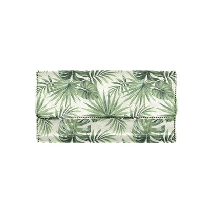 Palm Leaf Pattern Print Design A02 Women's Trifold Wallet