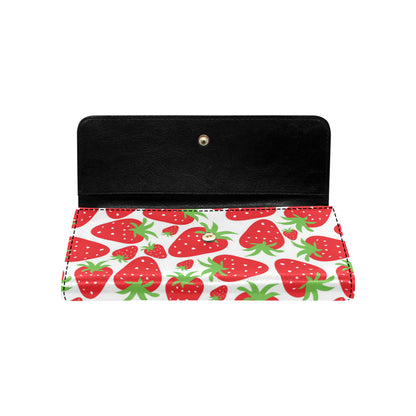 Strawberry Pattern Print Design SB01 Women's Trifold Wallet