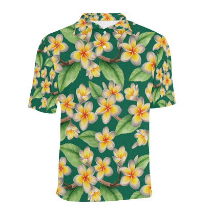 Plumeria Pattern Print Design PM07 Men Polo Shirt