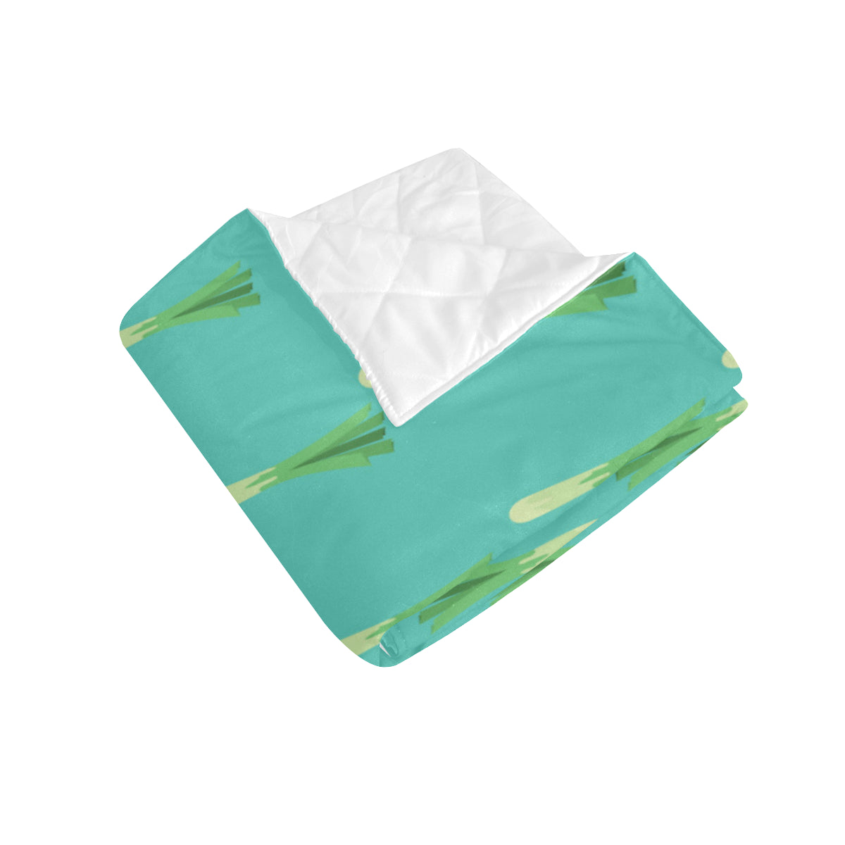 Leek Pattern Print Design 01 Premium Quilt