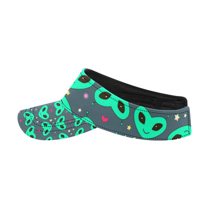 Alien Head Heart Pattern Print Design 03 Unisex Sun Visor