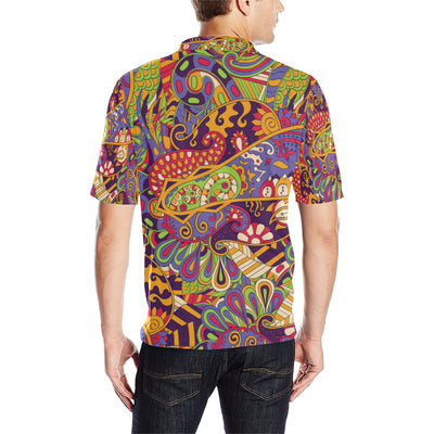 Funky Retro Pattern Print Design A04 Men Polo Shirt