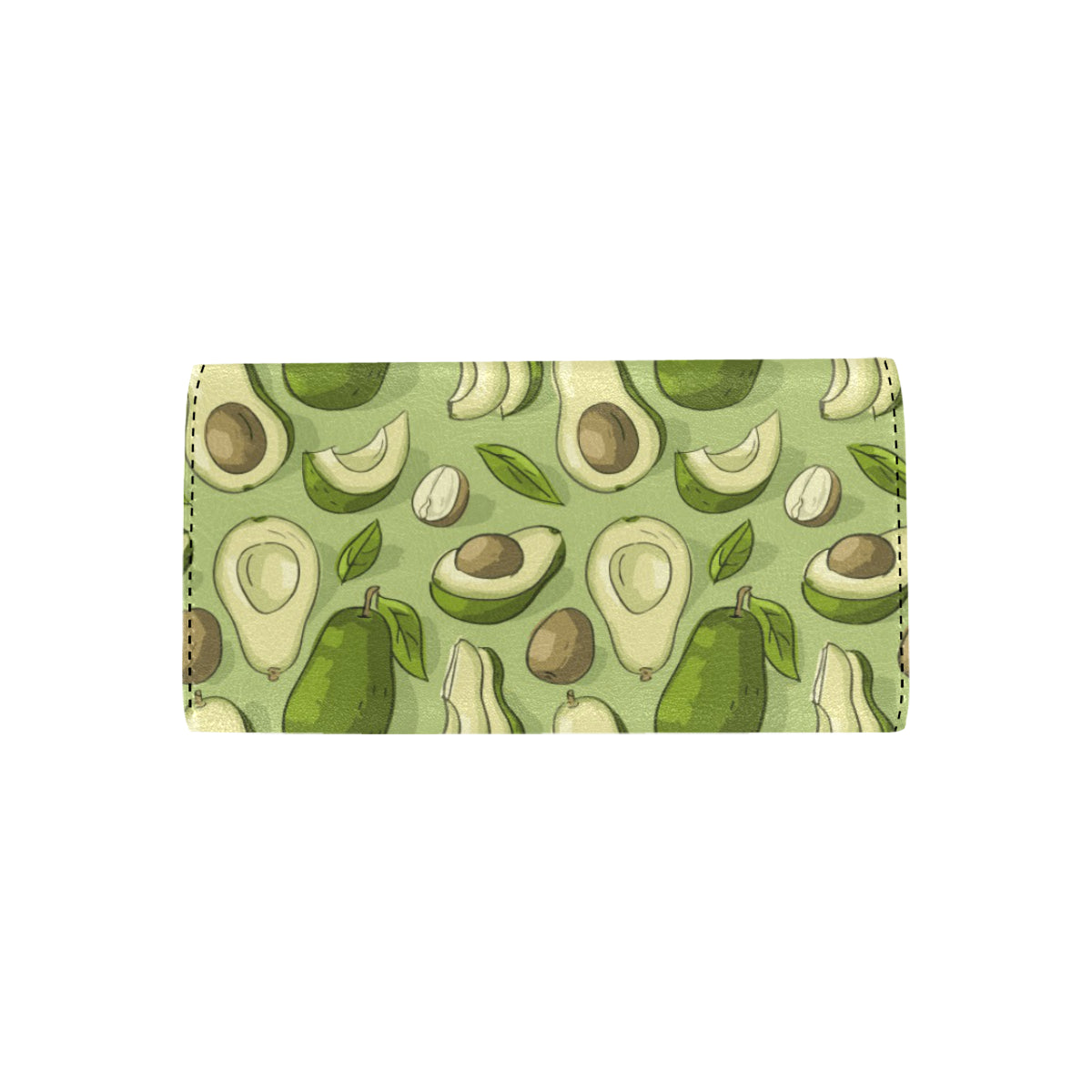 Avocado Pattern Print Design AC03 Women's Trifold Wallet