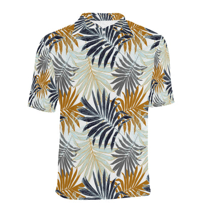 Colorful Tropical Palm Leaves Men Polo Shirt