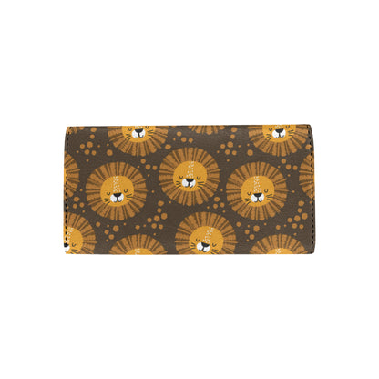 Lion Cartoon Pattern Print Design 01 Women's Trifold Wallet