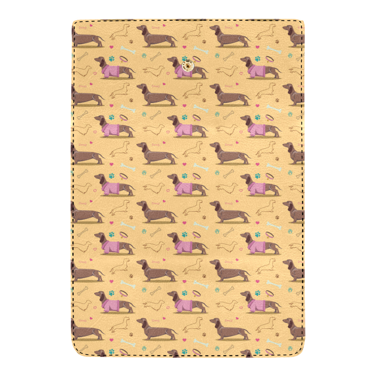 Dachshund Pattern Print Design 07 Women's Trifold Wallet