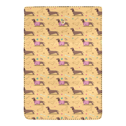 Dachshund Pattern Print Design 07 Women's Trifold Wallet