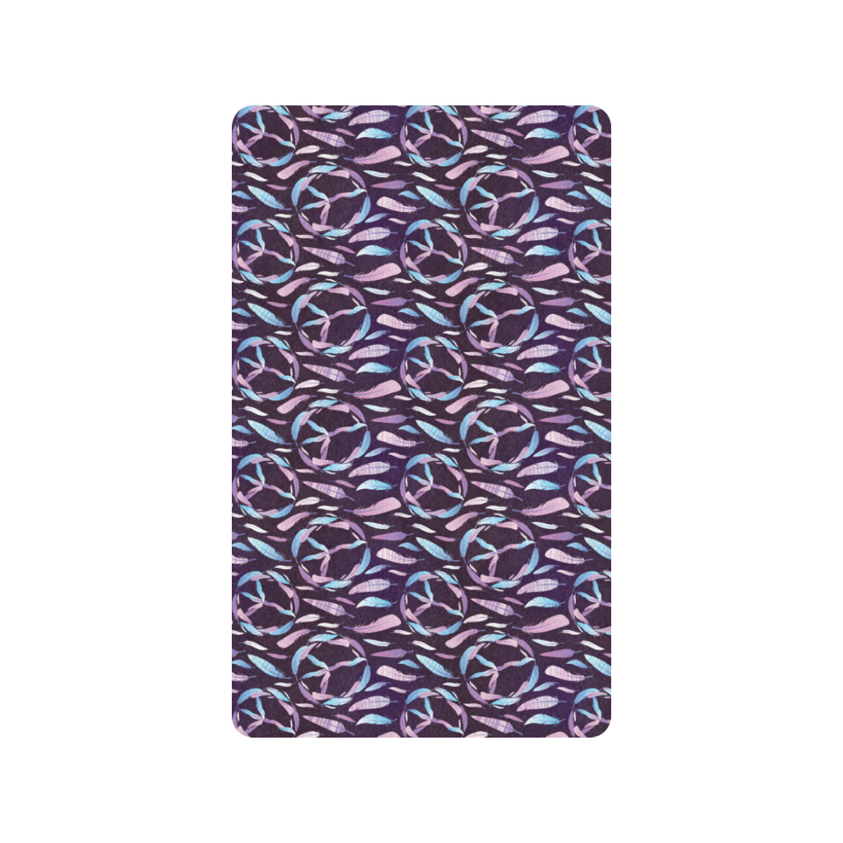 Peace Sign Feather Design Print Rubber Doormat