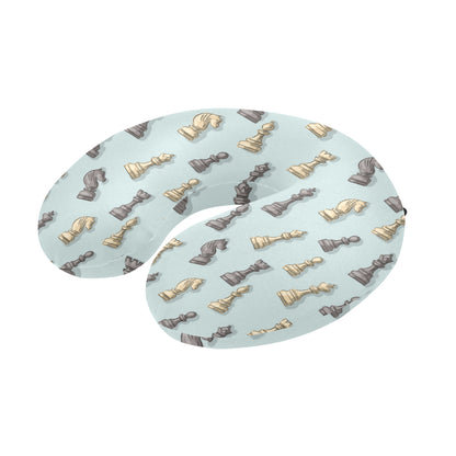Chess Pattern Print Design 02 U-Shaped Travel Neck Pillow
