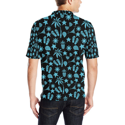 Beach Scene Pattern Print Design 03 Men Polo Shirt