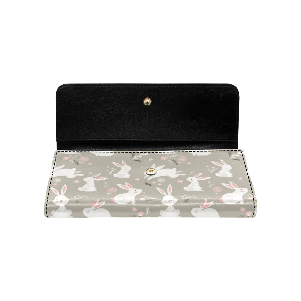 Rabbit Pattern Print Design RB03 Women's Trifold Wallet