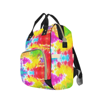 Tie Dye Rainbow Themed Print Diaper Bag Backpack