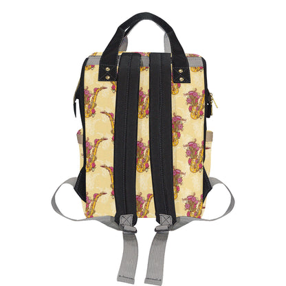 Saxophone Pattern Print Design 04 Diaper Bag Backpack