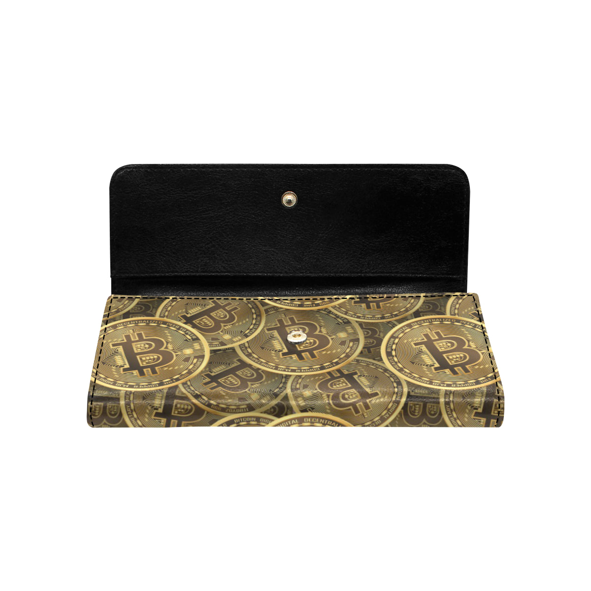 Bitcoin Pattern Print Design DO01 Women's Trifold Wallet