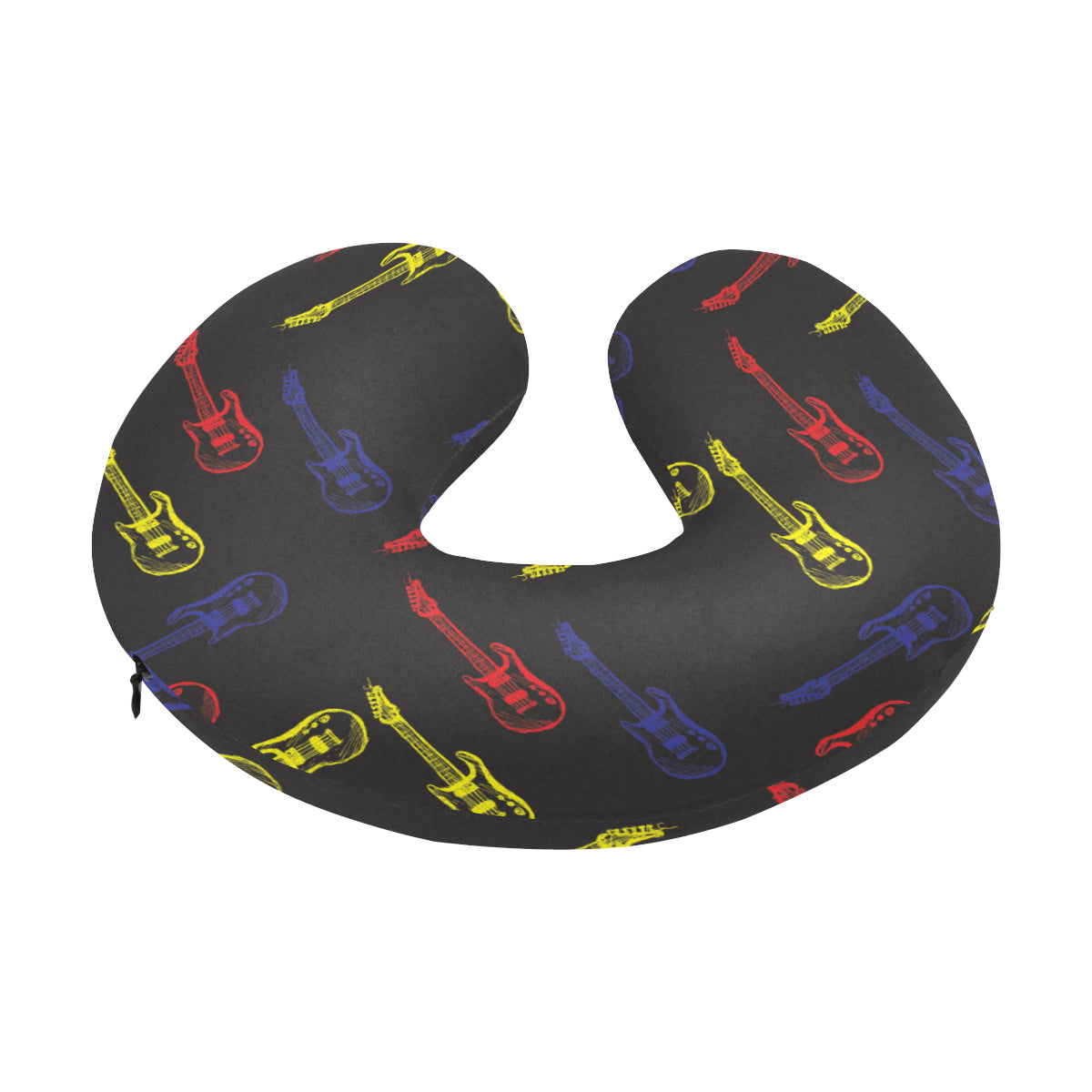 Electric Guitar Pattern Print Design 03 U-Shaped Travel Neck Pillow