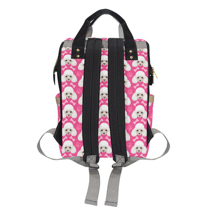 Poodle Pattern Print Design A04 Diaper Bag Backpack