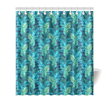 Banana Leaf Pattern Print Design 06 Shower Curtain
