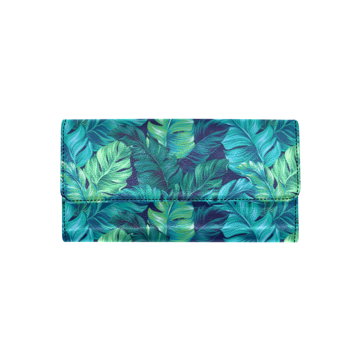 Banana Leaf Pattern Print Design BL05 Women's Trifold Wallet