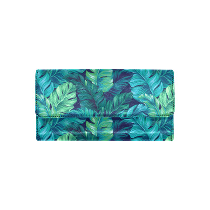 Banana Leaf Pattern Print Design BL05 Women's Trifold Wallet