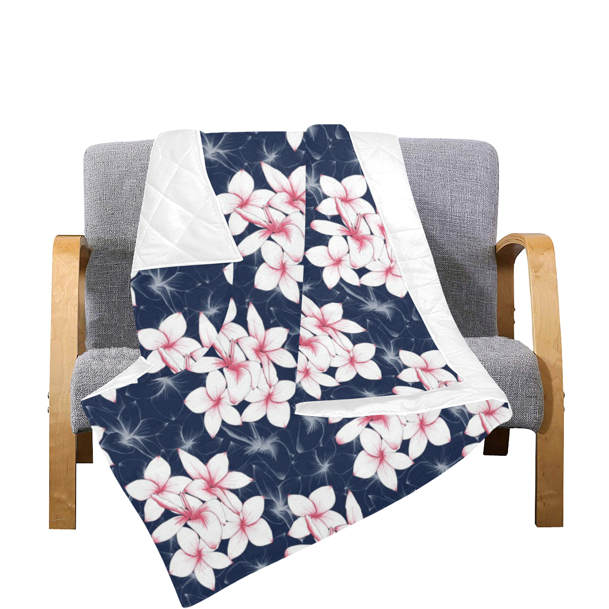 Plumeria Pattern Print Design PM017 Premium Quilt