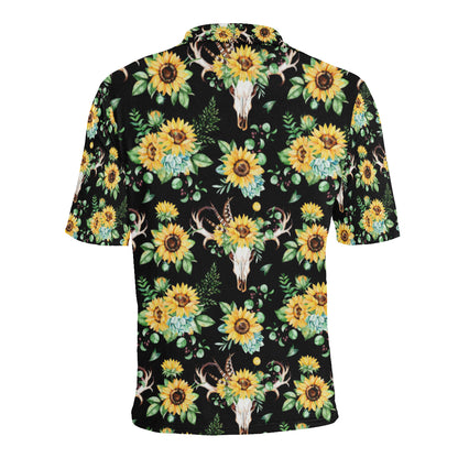 Sunflower Pattern Print Design SF08 Men Polo Shirt