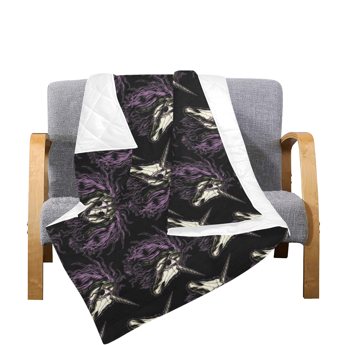 Unicorn Skull head Premium Quilt