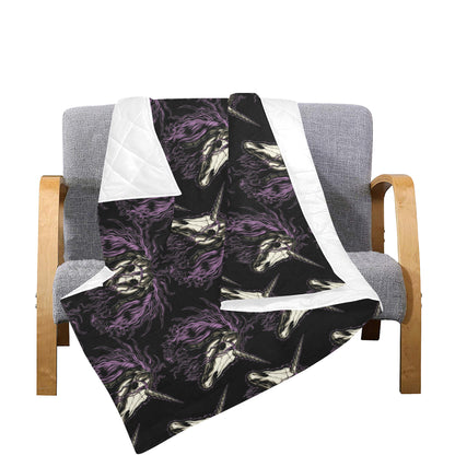 Unicorn Skull head Premium Quilt