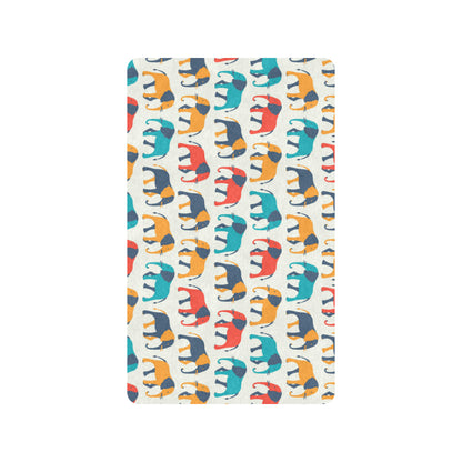 Elephant Colorful Print Pattern Rubber Doormat
