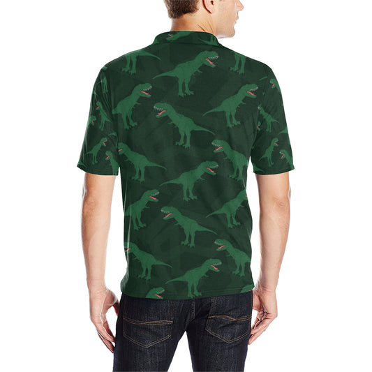 T Rex Pattern Print Design A06 Men Polo Shirt