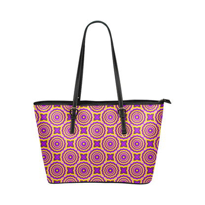 Optical illusion Expansion Leather Tote Bag