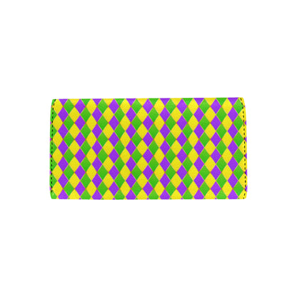 Mardi Gras Pattern Print Design 01 Women's Trifold Wallet