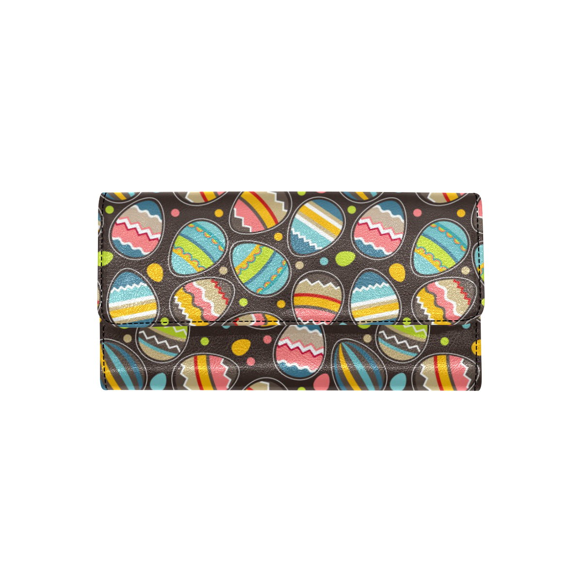 Easter Eggs Pattern Print Design RB03 Women's Trifold Wallet