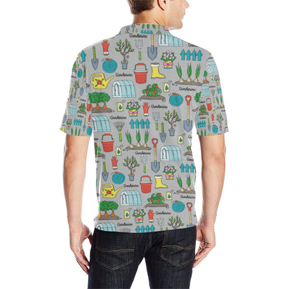 Gardening Pattern Print Design G07 Men Polo Shirt