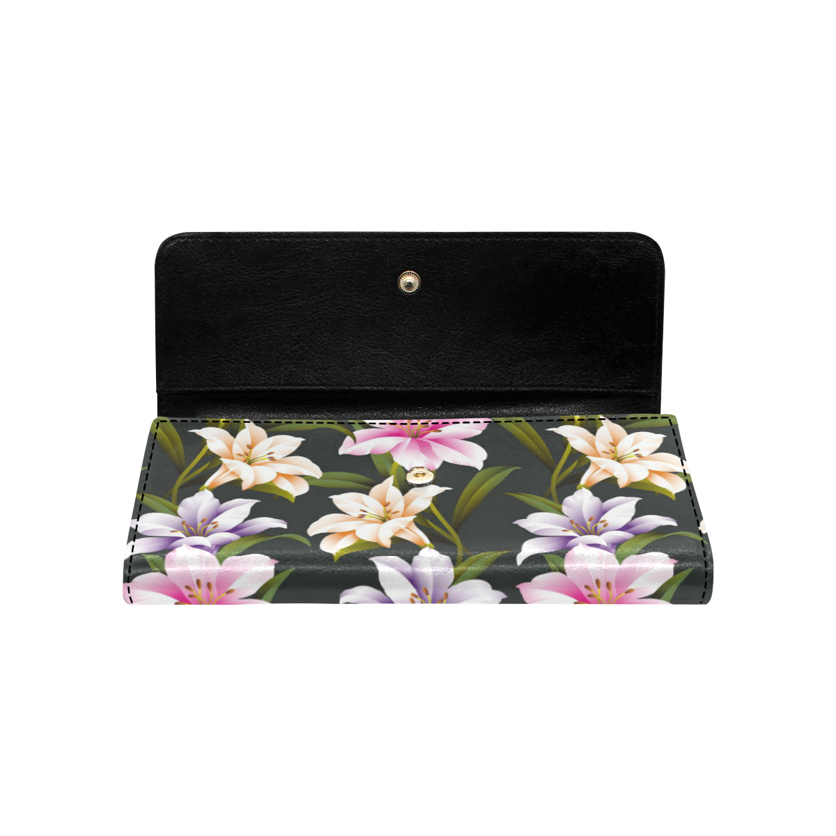 Lily Pattern Print Design LY01 Women's Trifold Wallet