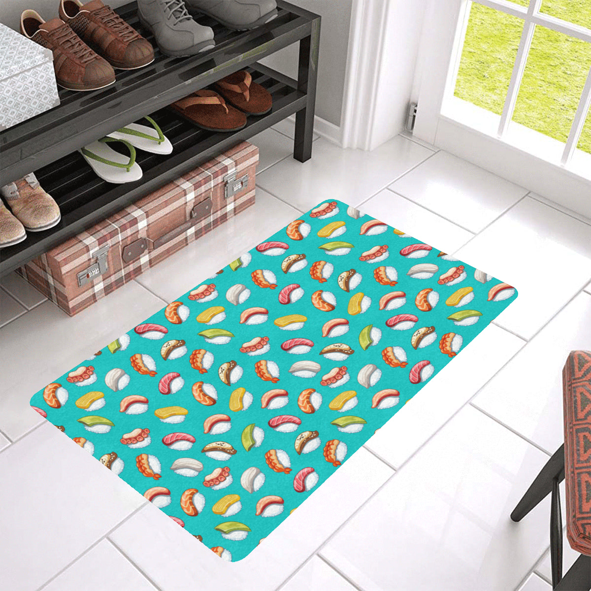 Sushi Themed Print Rubber Doormat