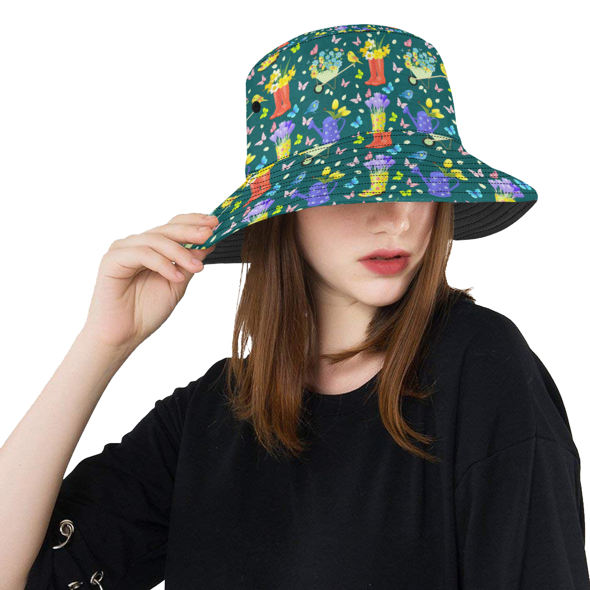 Gardening Pattern Print Design G08 Unisex Bucket Hat