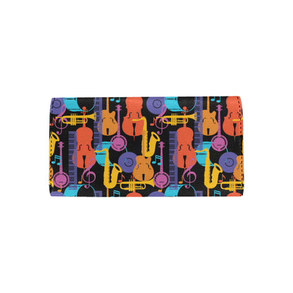 Jazz Pattern Print Design 03 Women's Trifold Wallet