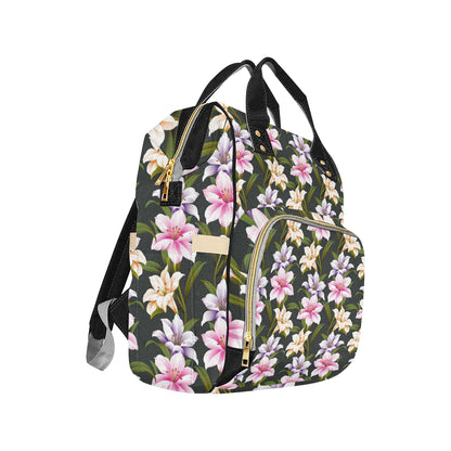 Lily Pattern Print Design LY01 Diaper Bag Backpack