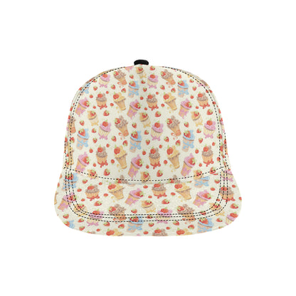 Cupcakes Strawberry Cherry Print Snapback Cap