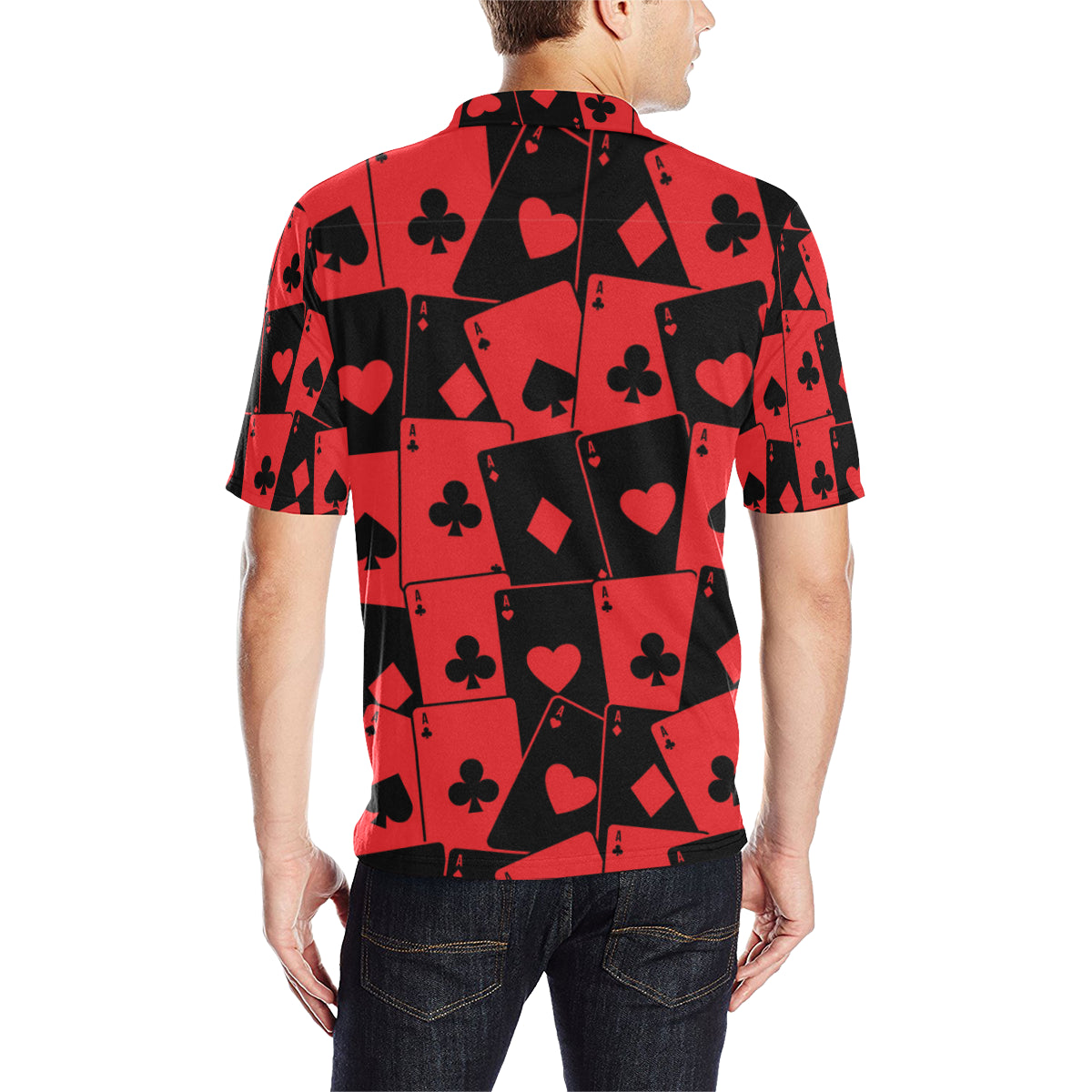 Poker Cards Pattern Print Design A01 Men Polo Shirt