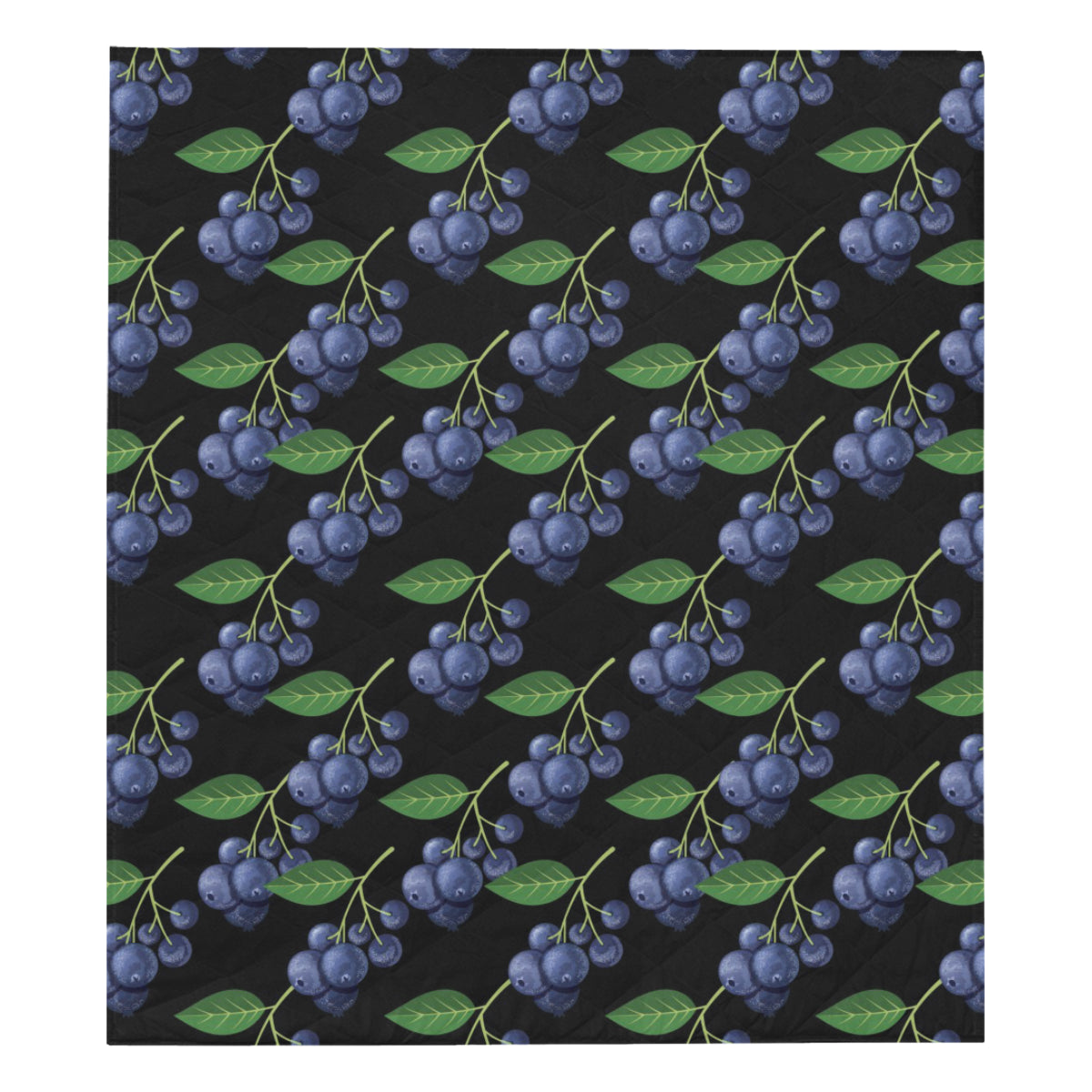 Blueberry Pattern Print Design BB01 Premium Quilt