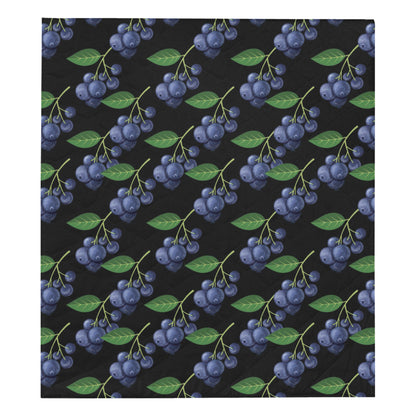 Blueberry Pattern Print Design BB01 Premium Quilt