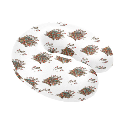 Aztec Wolf Pattern Print Design 02 U-Shaped Travel Neck Pillow