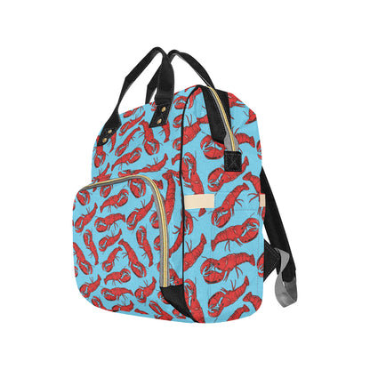 Lobster Red Pattern Print Design 03 Diaper Bag Backpack