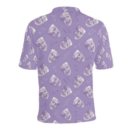 Acting Mask Pattern Print Design 05 Men Polo Shirt