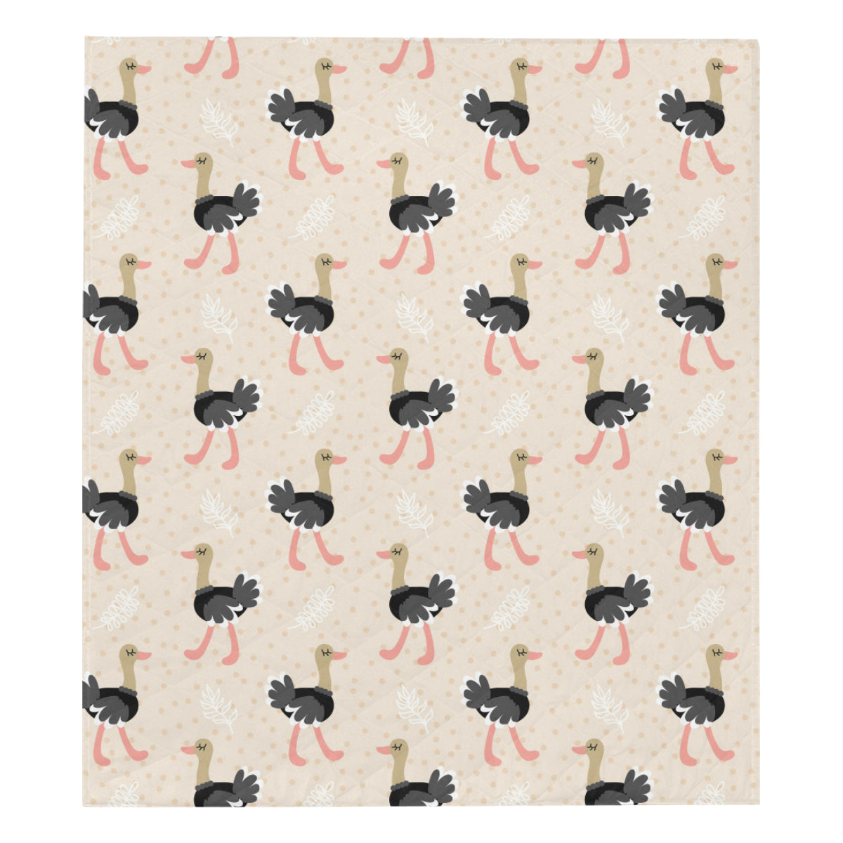 Ostrich Pattern Print Design 02 Premium Quilt