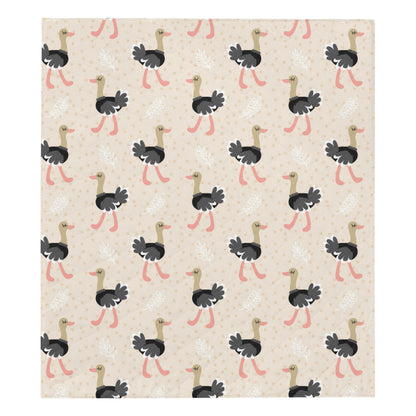 Ostrich Pattern Print Design 02 Premium Quilt
