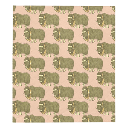 Yak Pattern Print Design 01 Premium Quilt